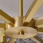 Lustre rond moderne en cristal avec cadre doré pour la décoration