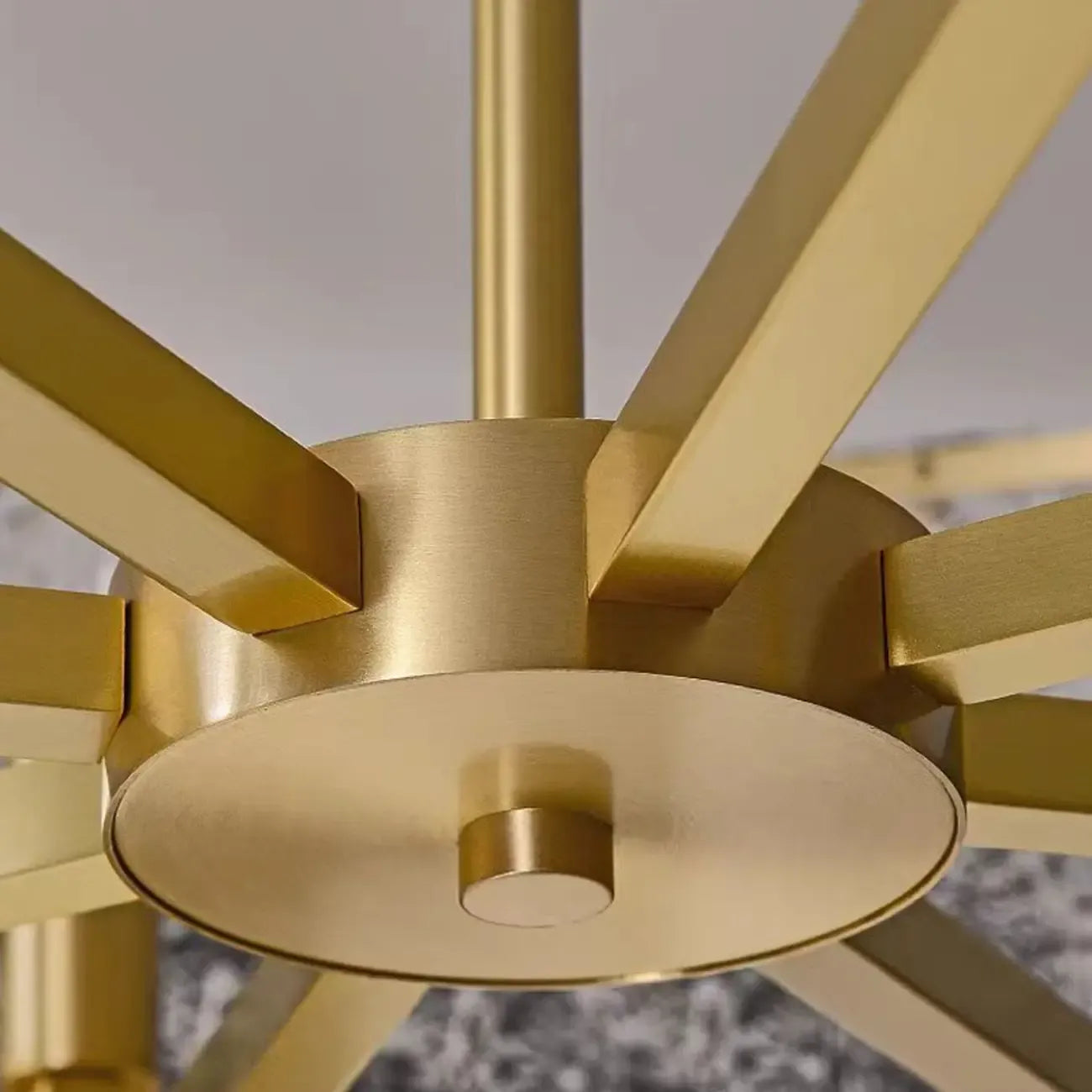 Lustre rond moderne en cristal avec cadre doré pour la décoration