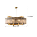 Lustre rond moderne en cristal avec cadre doré pour la décoration
