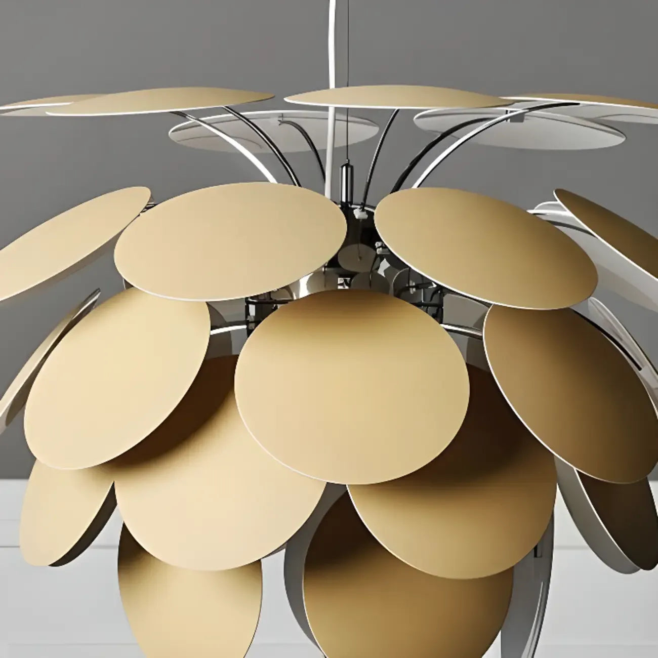 Lustre moderne à 5 niveaux avec structure métallique réglable