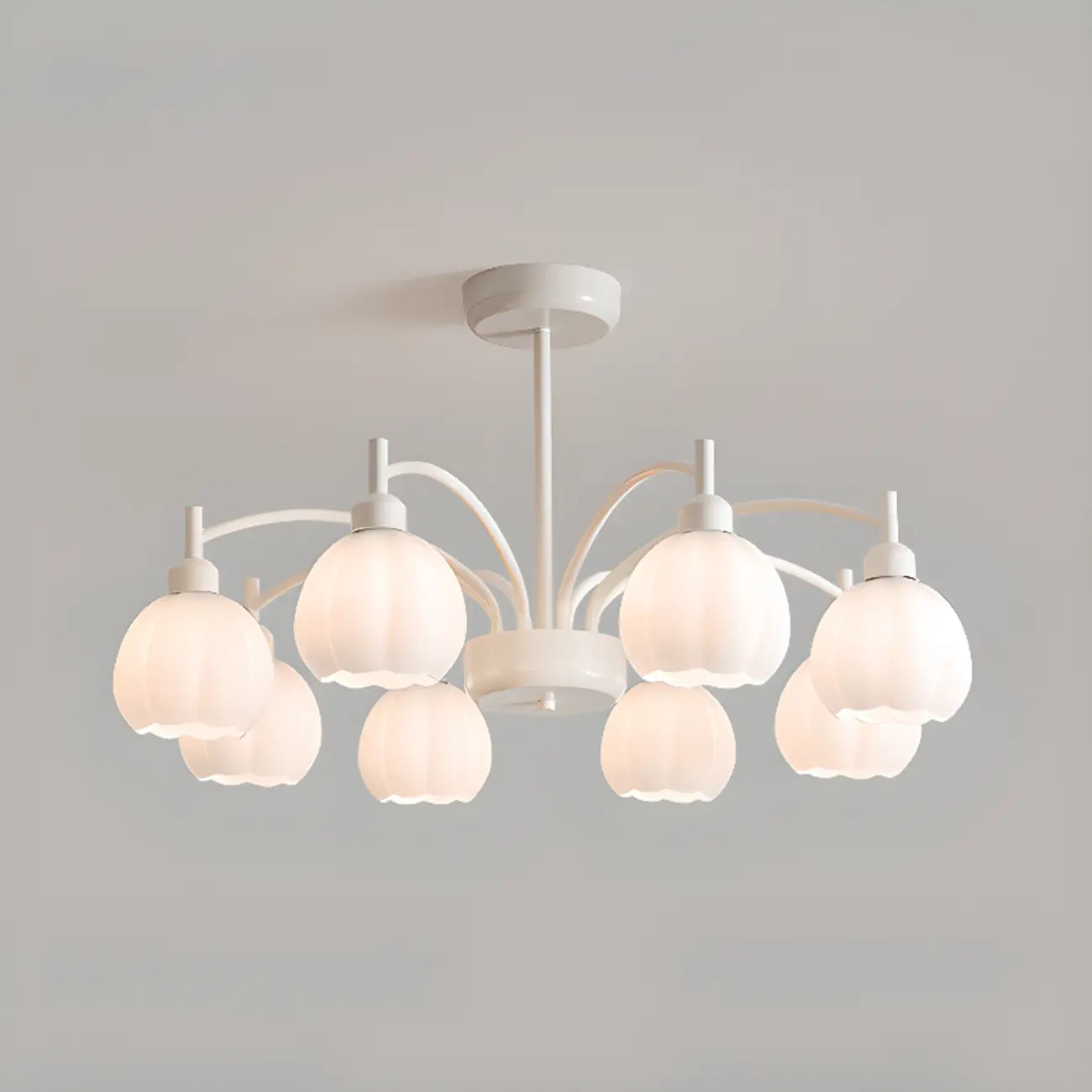 Lustre moderne à 6 lumières en forme de fleur pour salon