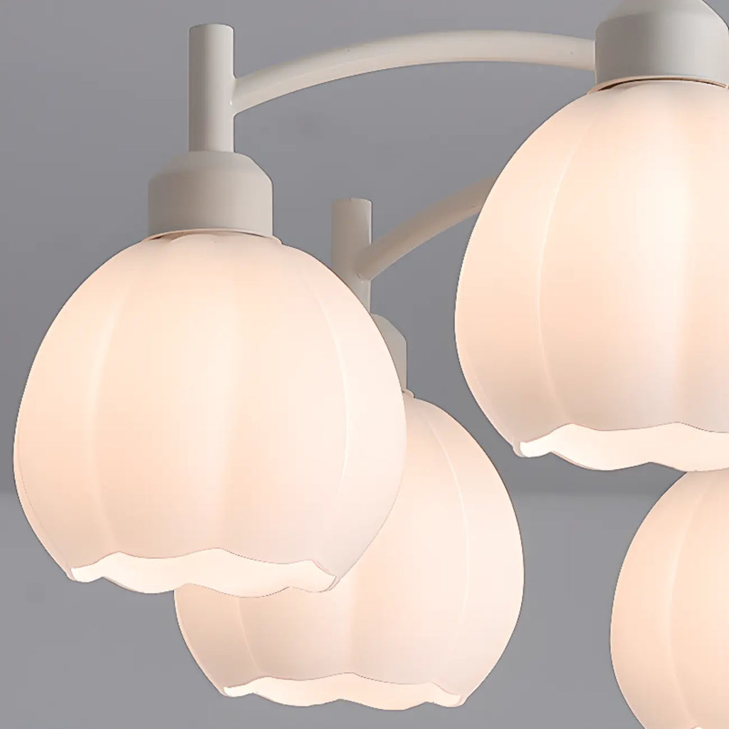 Lustre moderne à 6 lumières en forme de fleur pour salon