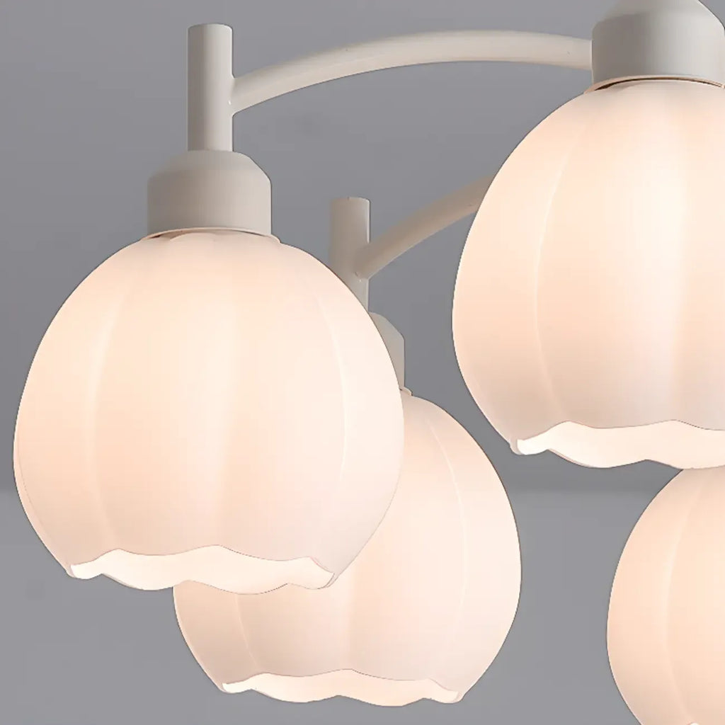 Lustre moderne à 6 lumières en forme de fleur pour salon