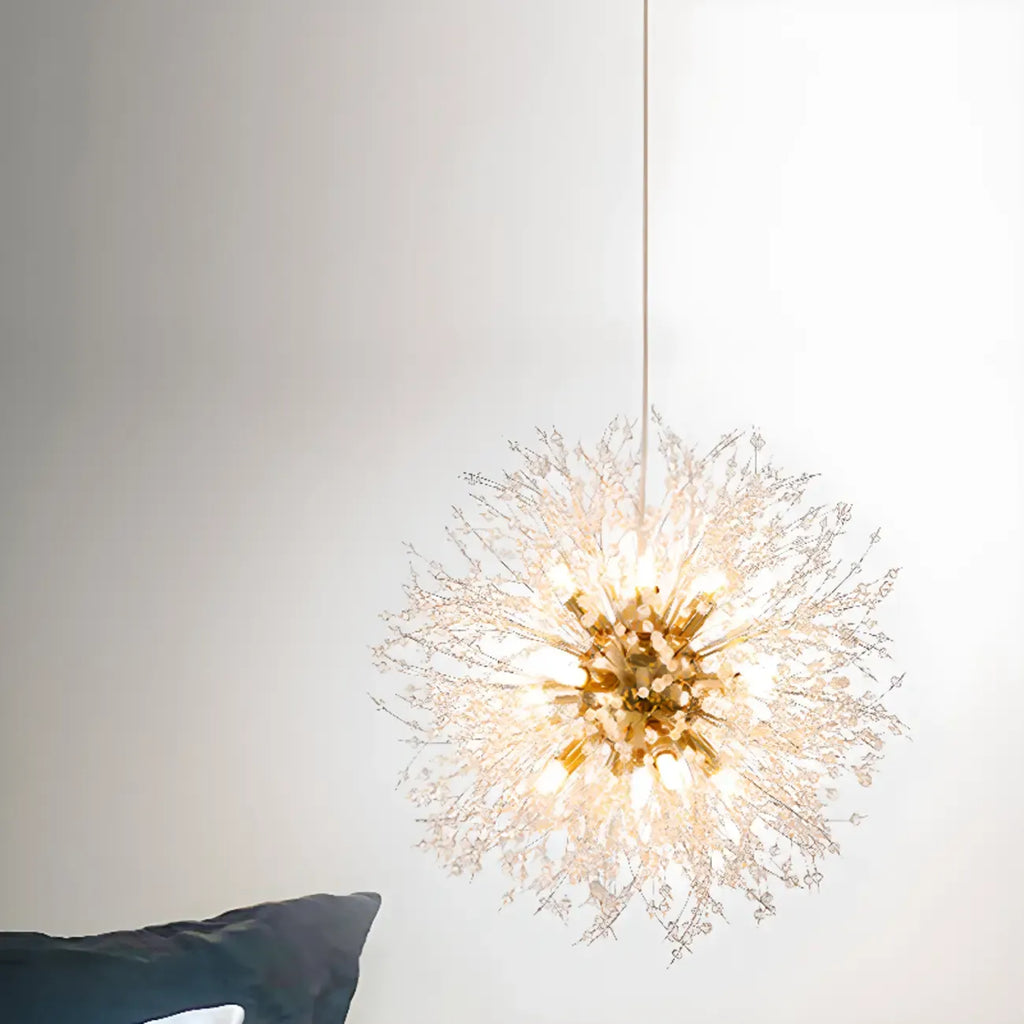 Lustre moderne en cristal avec motif en étoile