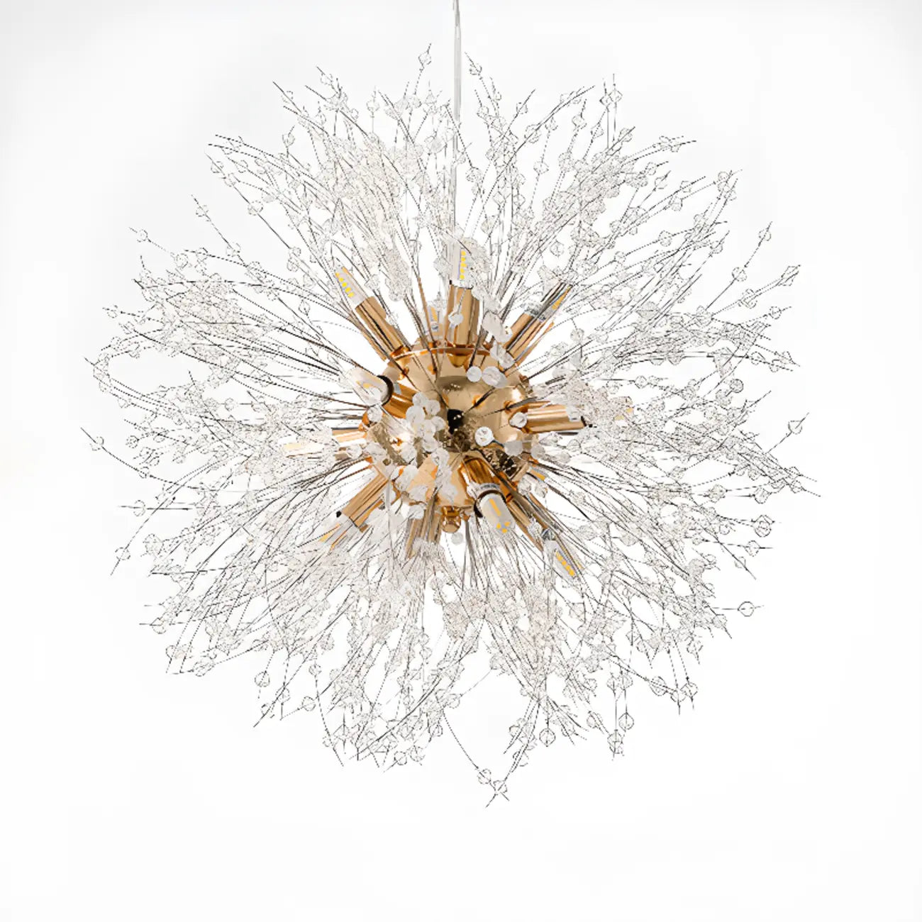 Lustre moderne en cristal avec motif en étoile