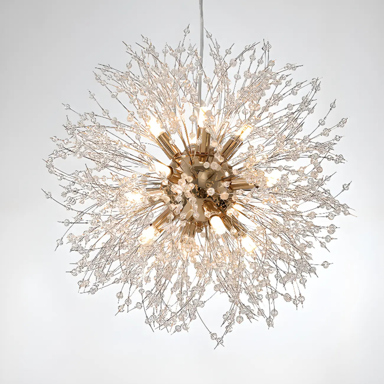Lustre moderne en cristal avec motif en étoile