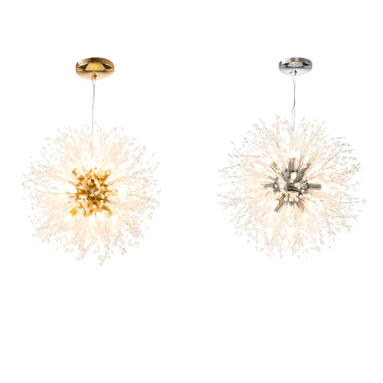 Lustre moderne en cristal avec motif en étoile