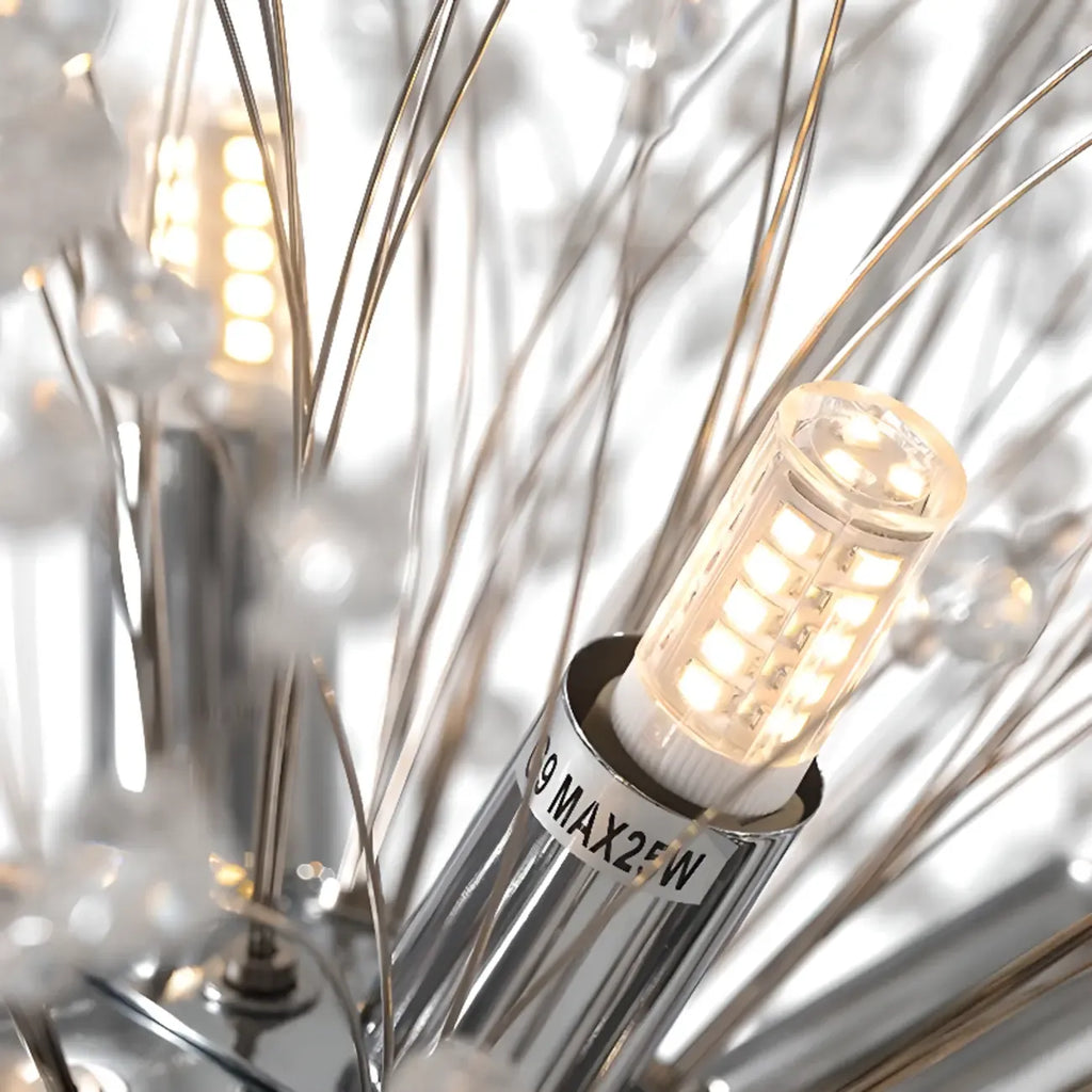Lustre moderne en cristal avec motif en étoile