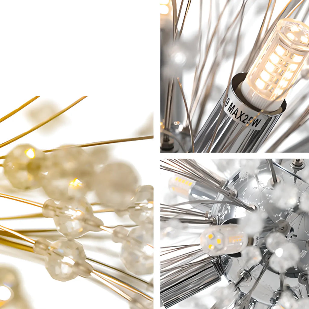 Lustre moderne en cristal avec motif en étoile