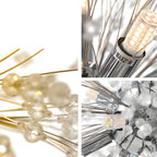 Lustre moderne en cristal avec motif en étoile