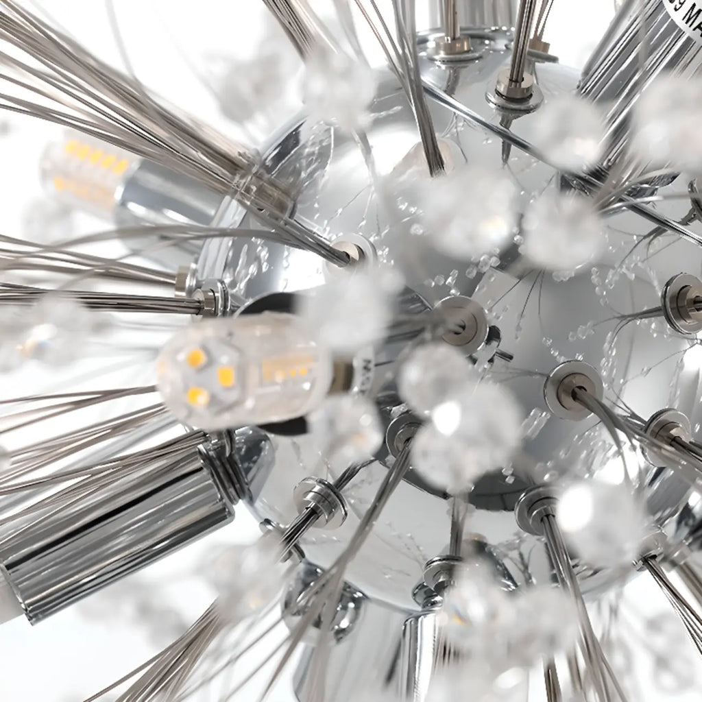 Lustre moderne en cristal avec motif en étoile