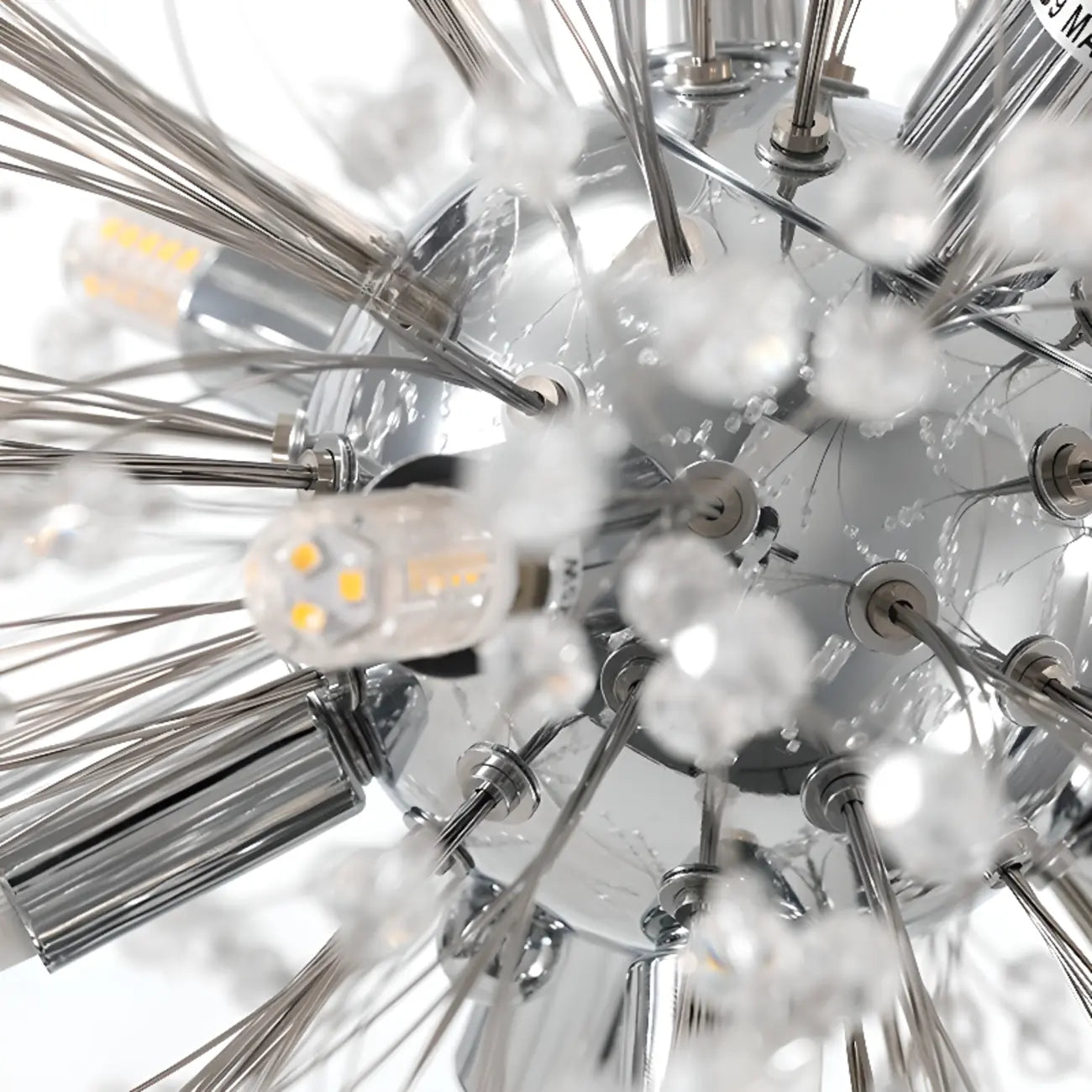 Lustre moderne en cristal avec motif en étoile