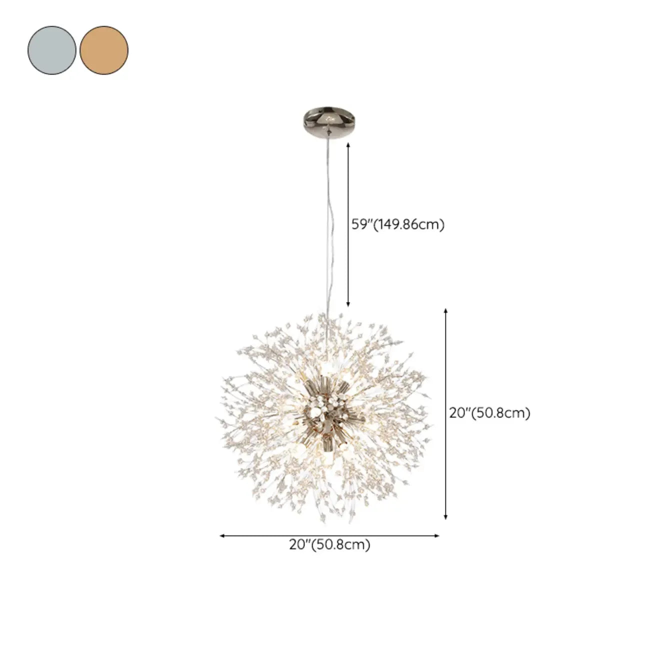 Lustre moderne en cristal avec motif en étoile