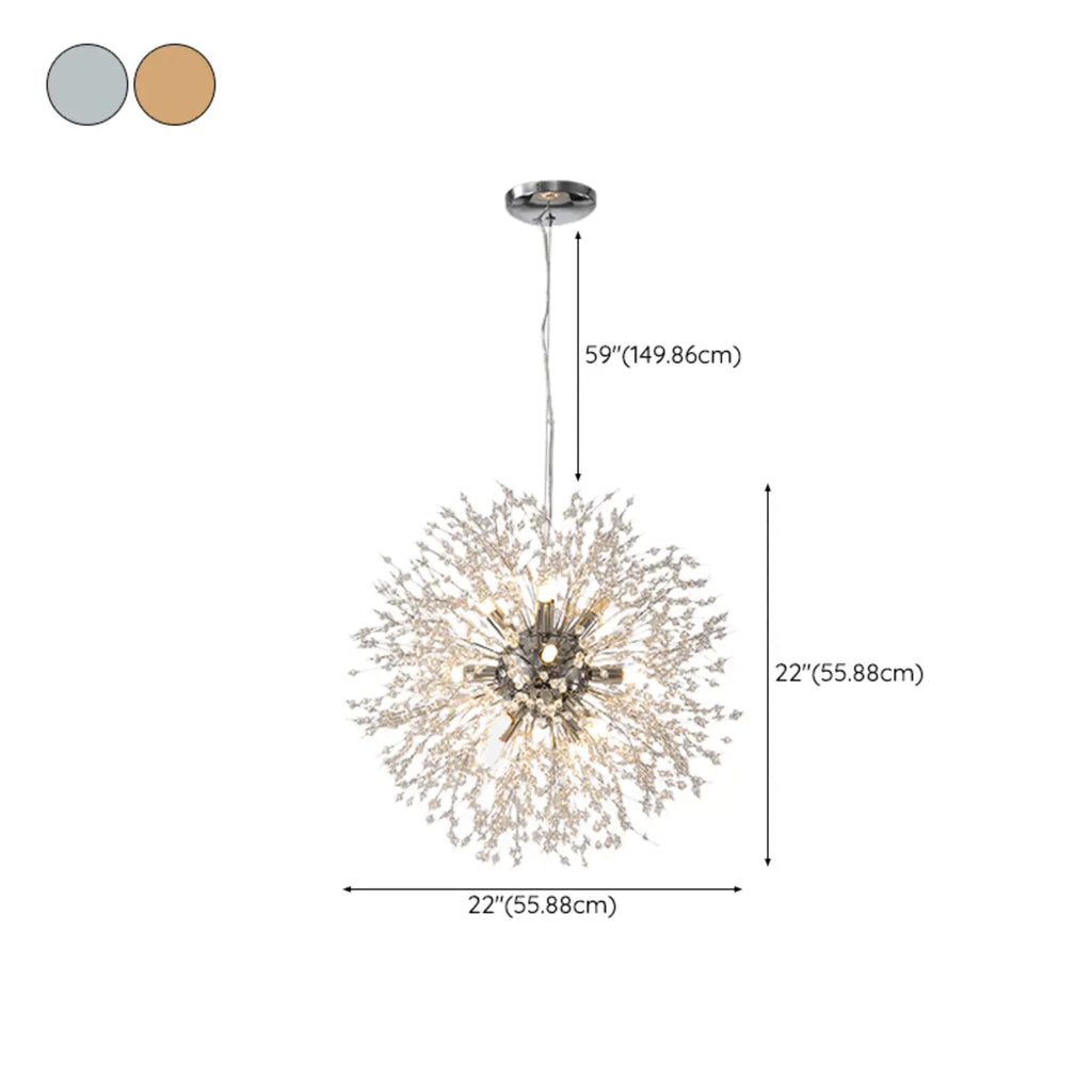Lustre moderne en cristal avec motif en étoile