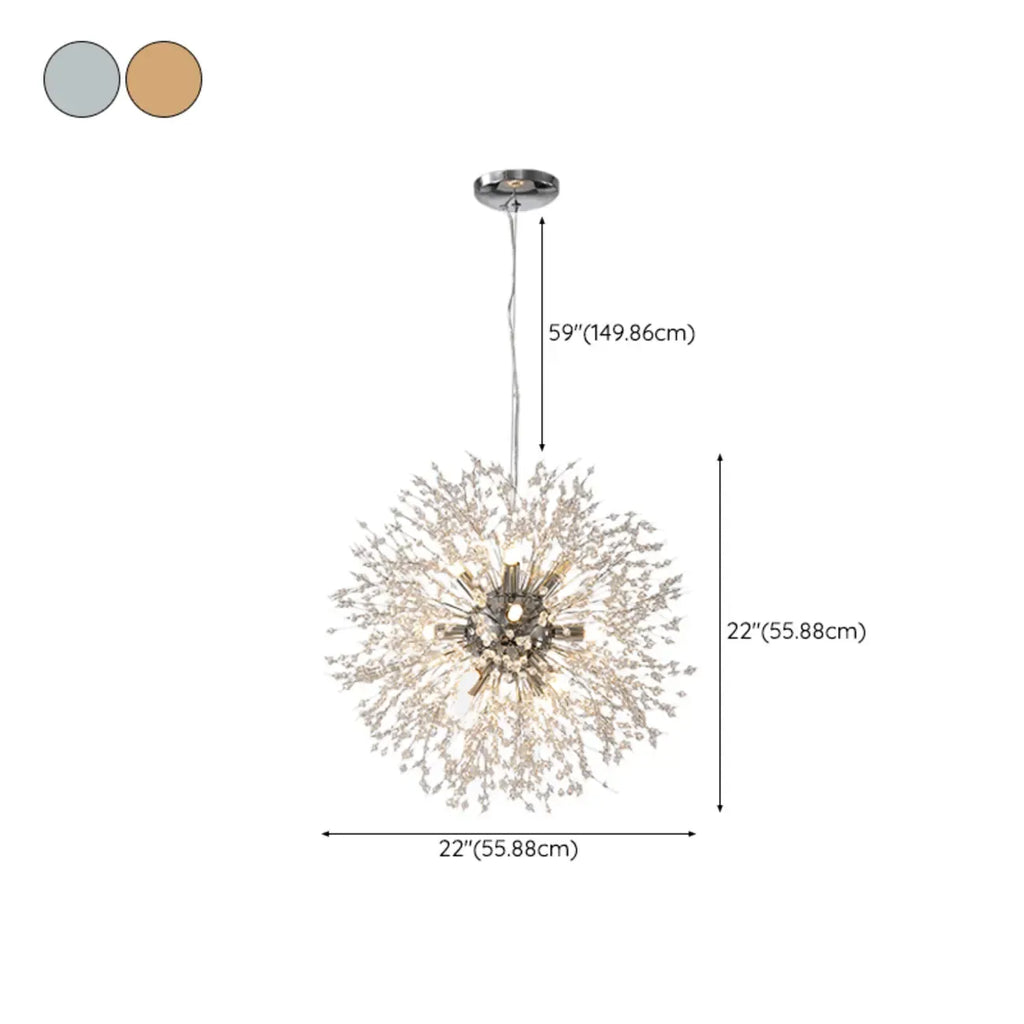 Lustre moderne en cristal avec motif en étoile