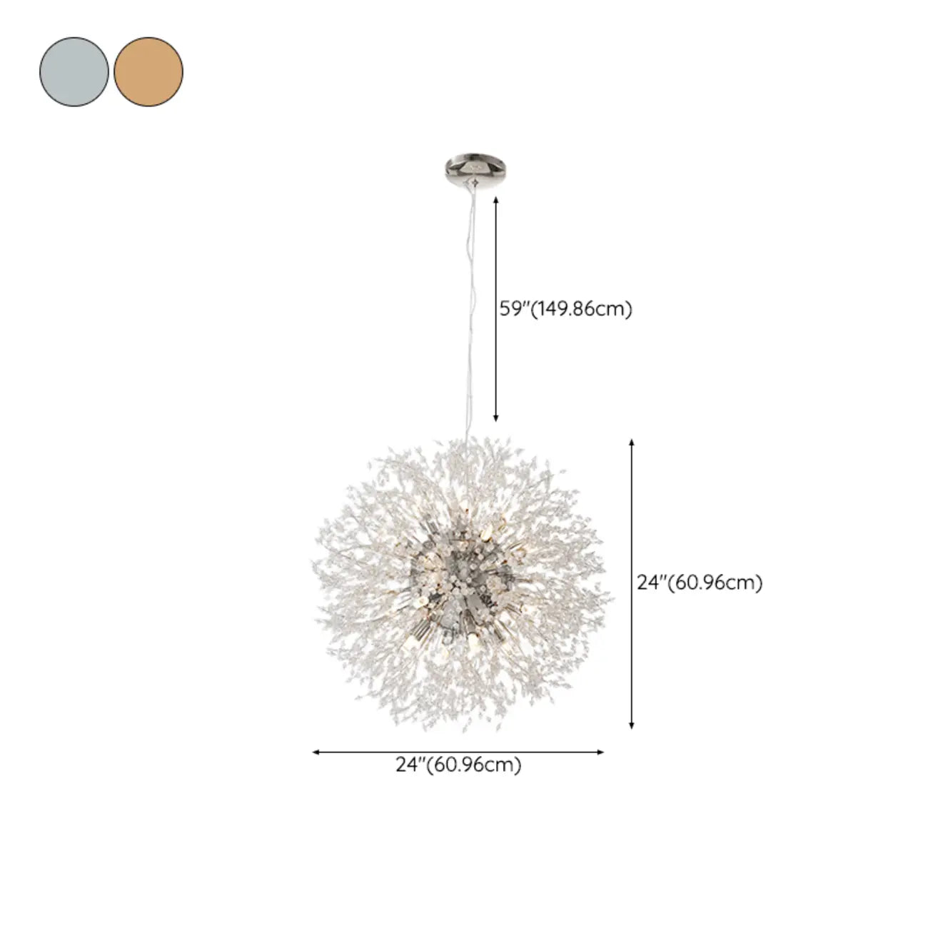 Lustre moderne en cristal avec motif en étoile