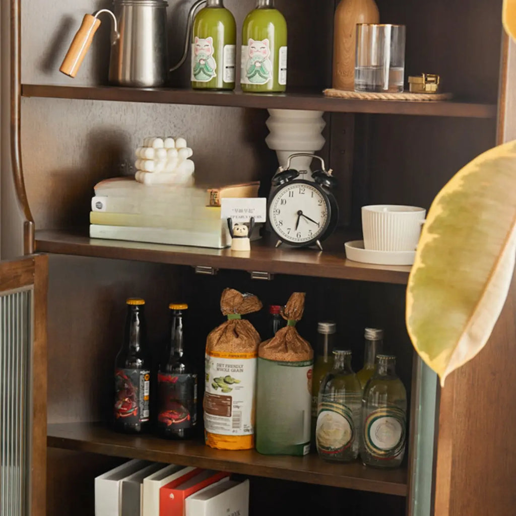 Mobiletto da cucina retrò a 3 gambe in legno per l'arredamento del soggiorno