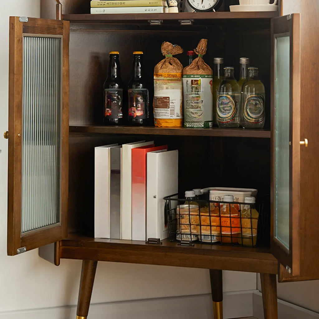 Mobiletto da cucina retrò a 3 gambe in legno per l'arredamento del soggiorno