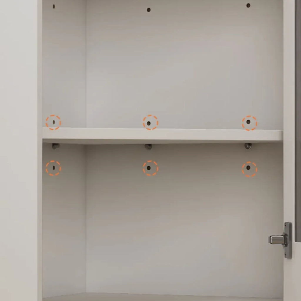 Meuble d'angle en bois autoportant avec pied en métal et éclairage