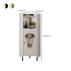 Meuble d'angle en bois autoportant avec pied en métal et éclairage