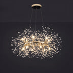 Lustre rond moderne en cristal avec motif en étoile
