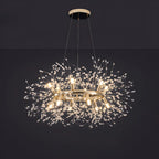 Lustre rond moderne en cristal avec motif en étoile