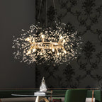 Lustre rond moderne en cristal avec motif en étoile
