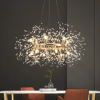Lustre rond moderne en cristal avec motif en étoile