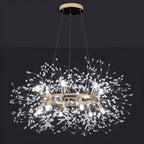 Lustre rond moderne en cristal avec motif en étoile