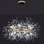 Lustre rond moderne en cristal avec motif en étoile