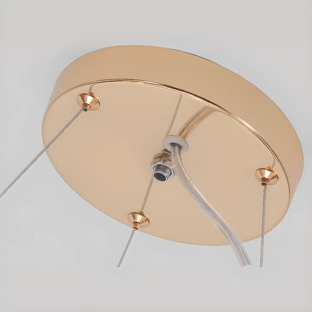 Lustre rond moderne en cristal avec motif en étoile