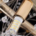 Lustre rond moderne en cristal avec motif en étoile