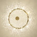 Lustre rond moderne en cristal avec motif en étoile