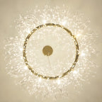 Lustre rond moderne en cristal avec motif en étoile