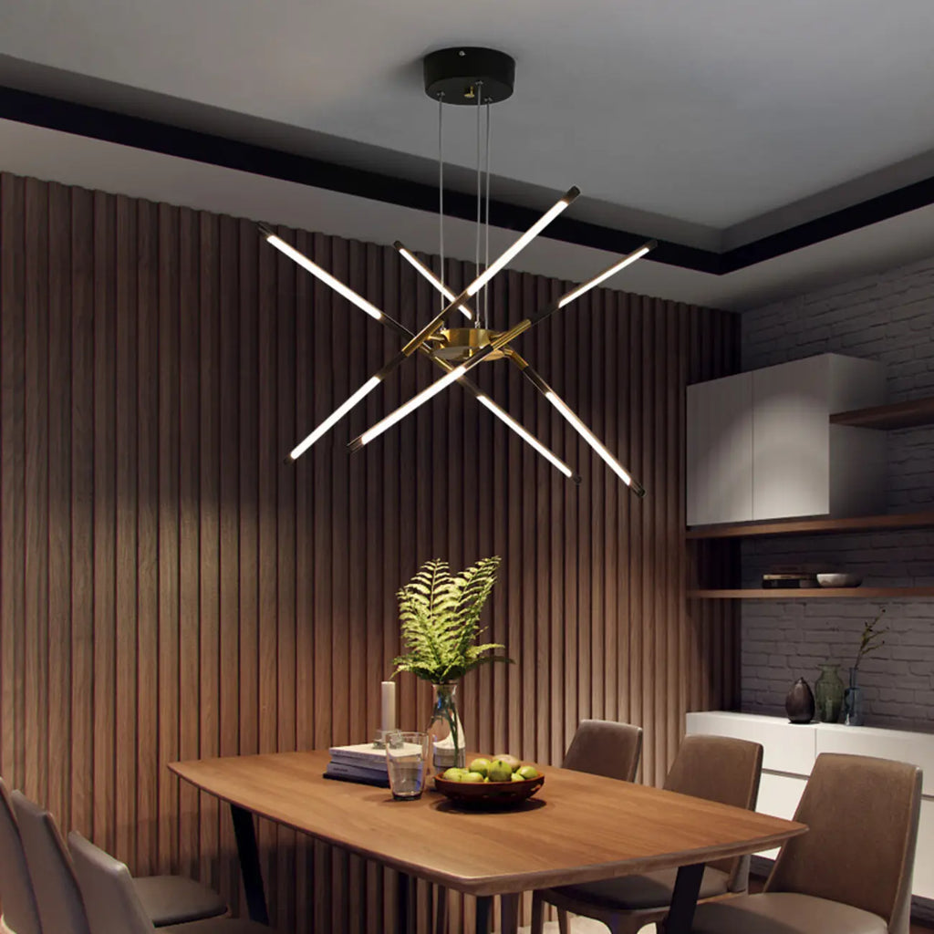 Lustre linéaire moderne à LED avec hauteur réglable