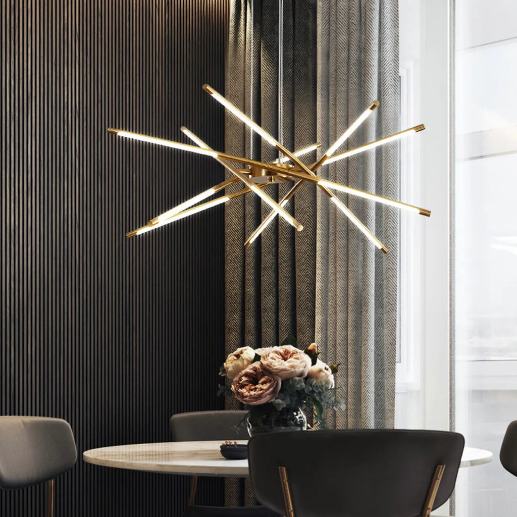 Lustre linéaire moderne à LED avec hauteur réglable