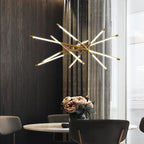 Lustre linéaire moderne à LED avec hauteur réglable
