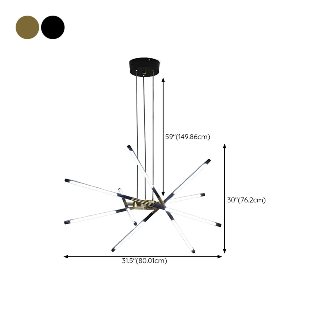 Lustre linéaire moderne à LED avec hauteur réglable