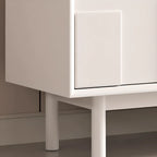 Meuble d'appoint minimaliste en bois blanc avec pieds droits