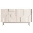 Meuble d'appoint minimaliste en bois blanc avec pieds droits