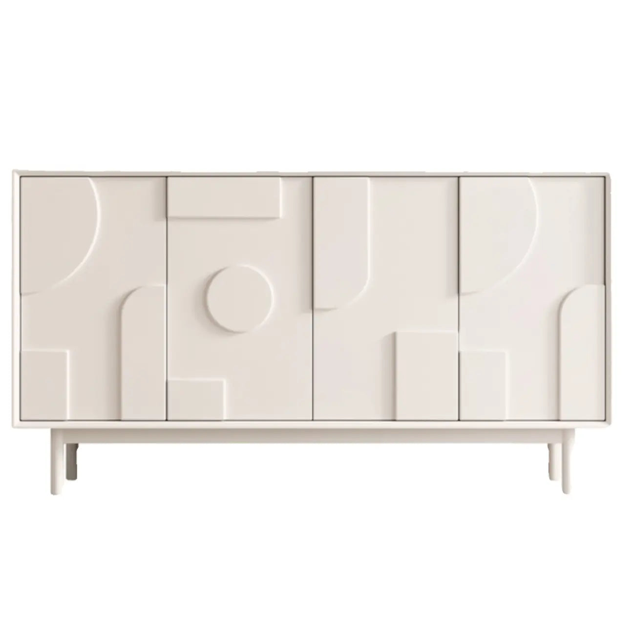 Meuble d'appoint minimaliste en bois blanc avec pieds droits