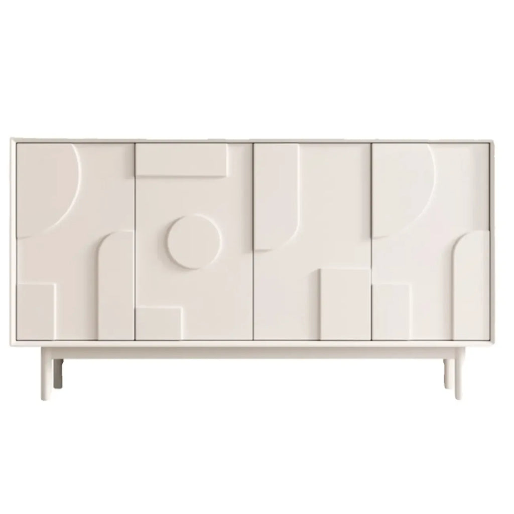 Meuble d'appoint minimaliste en bois blanc avec pieds droits