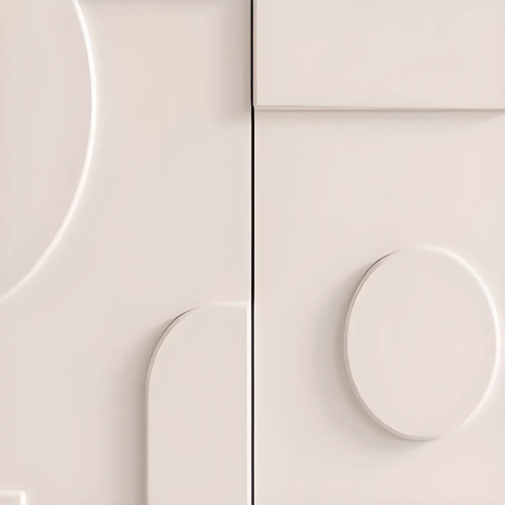 Meuble d'appoint minimaliste en bois blanc avec pieds droits
