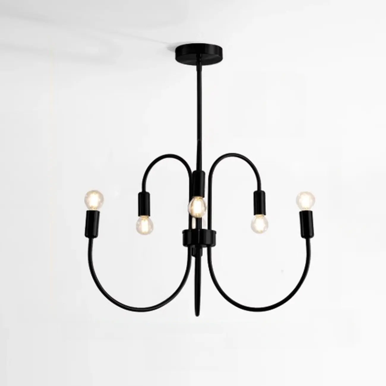 Lampadario industriale nero a 2 livelli per interni moderni