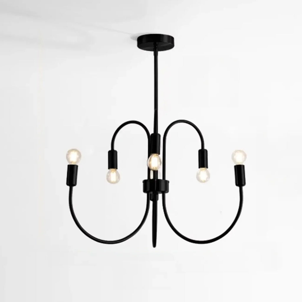 Lampadario industriale nero a 2 livelli per interni moderni