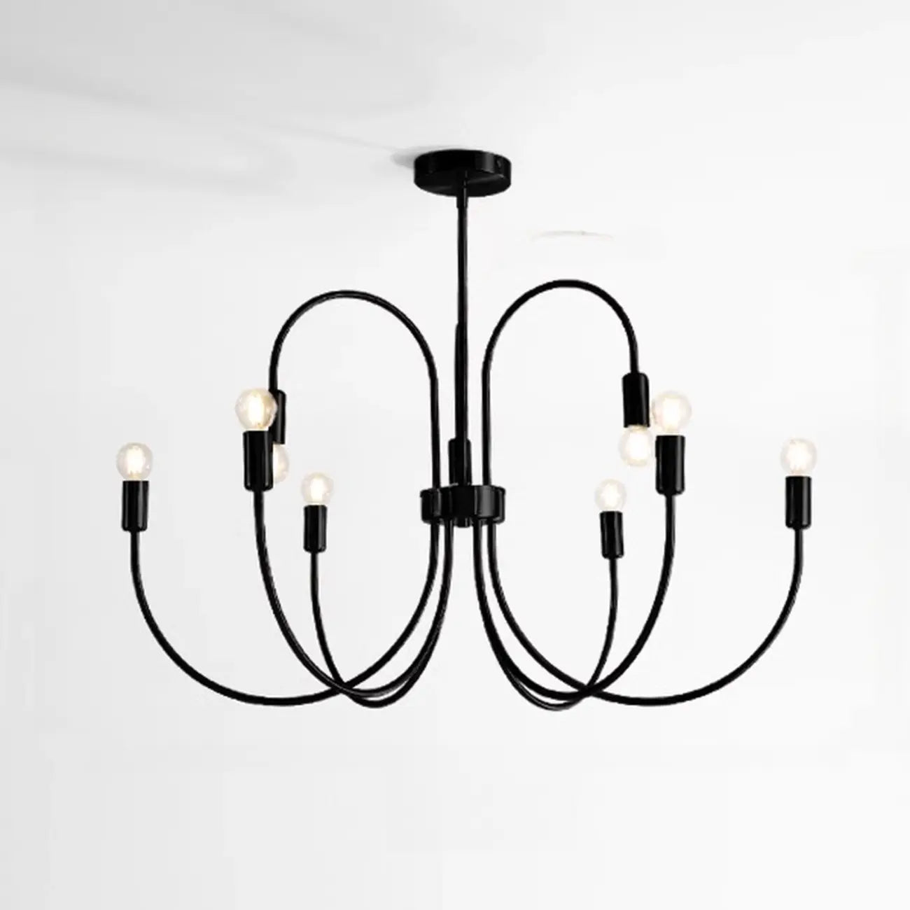 Lampadario industriale nero a 2 livelli per interni moderni