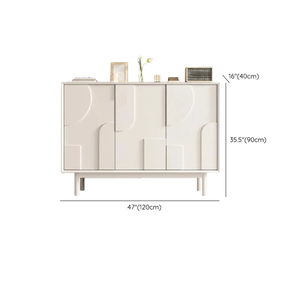 Meuble d'appoint minimaliste en bois blanc avec pieds droits