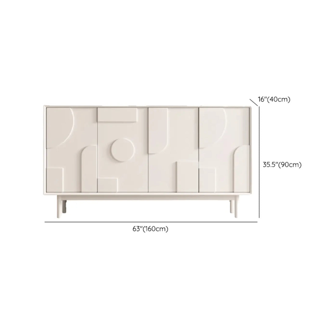 Meuble d'appoint minimaliste en bois blanc avec pieds droits