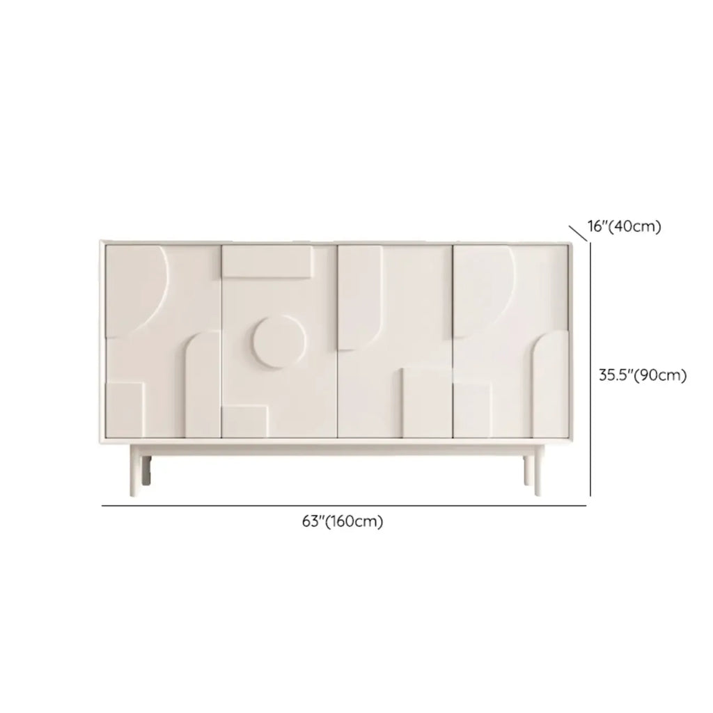 Meuble d'appoint minimaliste en bois blanc avec pieds droits