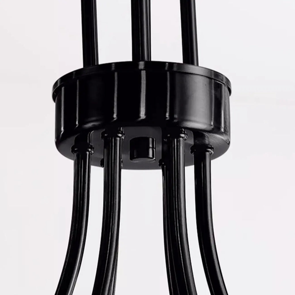 Lampadario industriale nero a 2 livelli per interni moderni